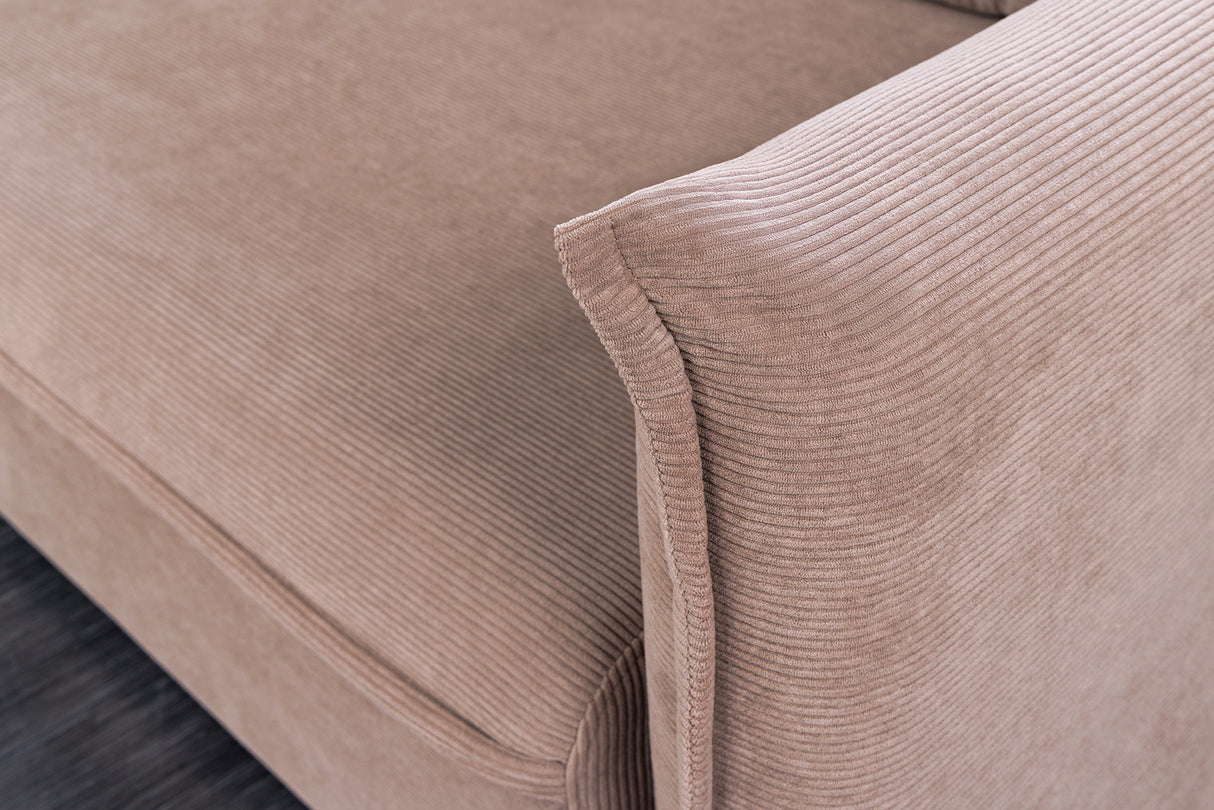 Schlafsofa APARTMENT 215cm 3-Sitzer Cord Taupe mit Stauraum