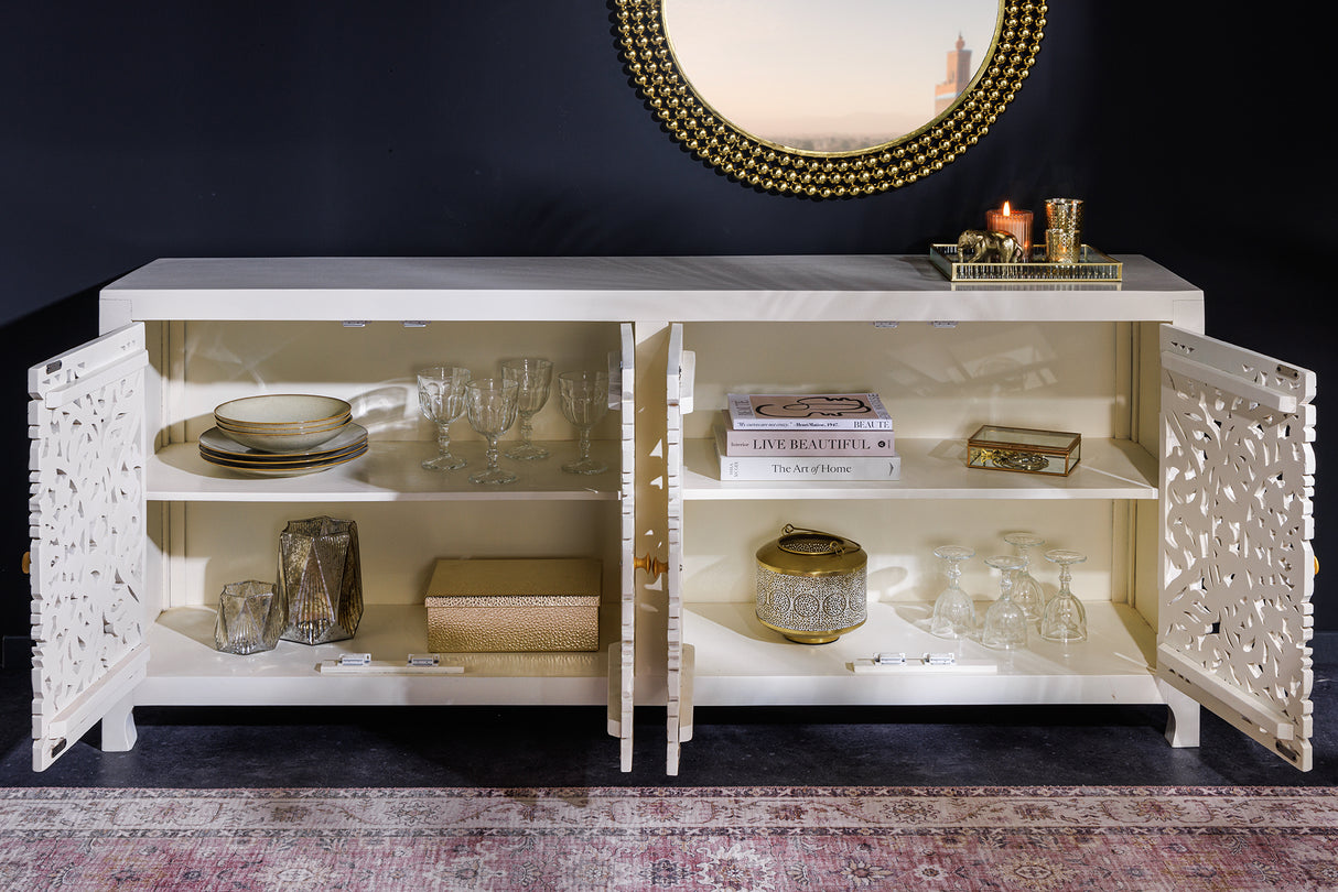 Sideboard MARRAKECH 170cm white mango wood