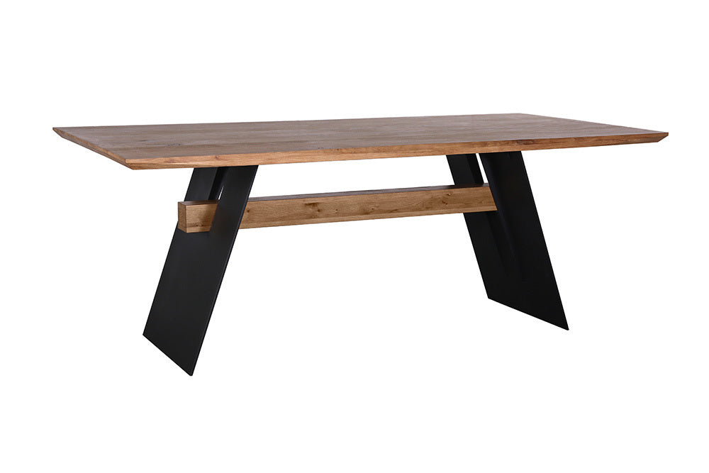 Esstisch GRAND OAK 200cm Wildeichenholz und pulverbeschichtetes Metall