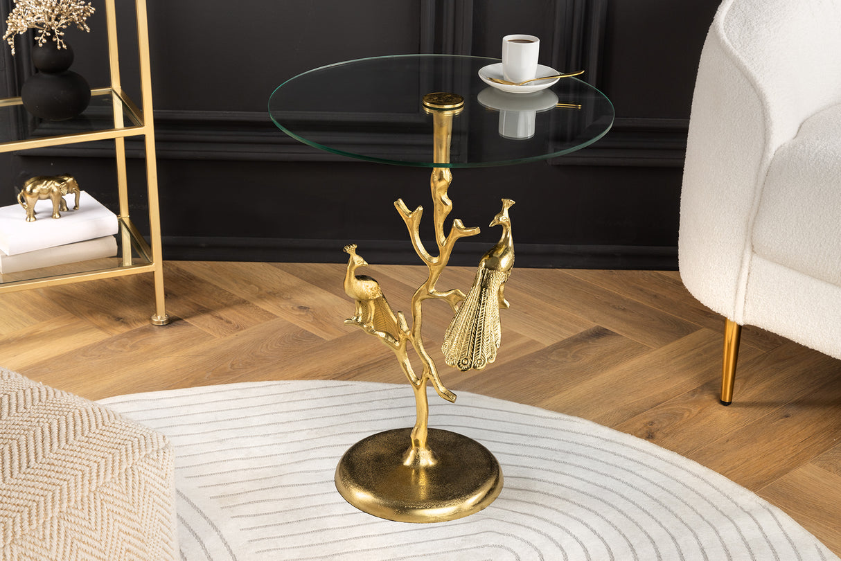 Beistelltisch WILDLIFE PEACOCK 60cm gold
