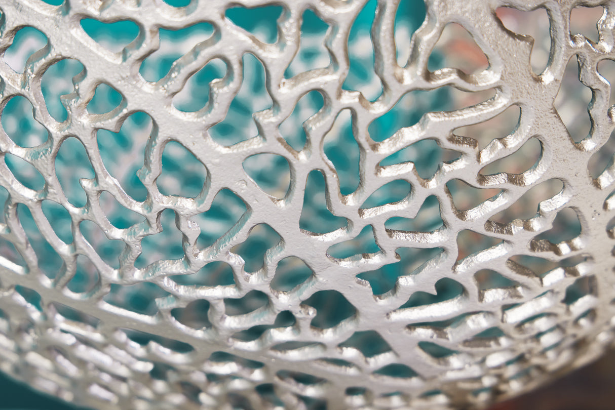 Bowl ABSTRACT LEAF 45cm silver