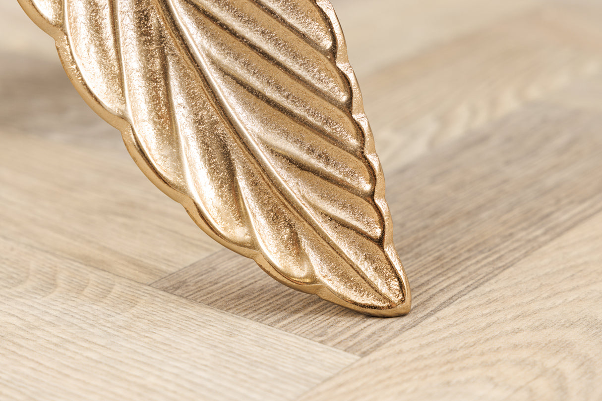 Side table FEATHER 65cm gold 7mm tempered glass