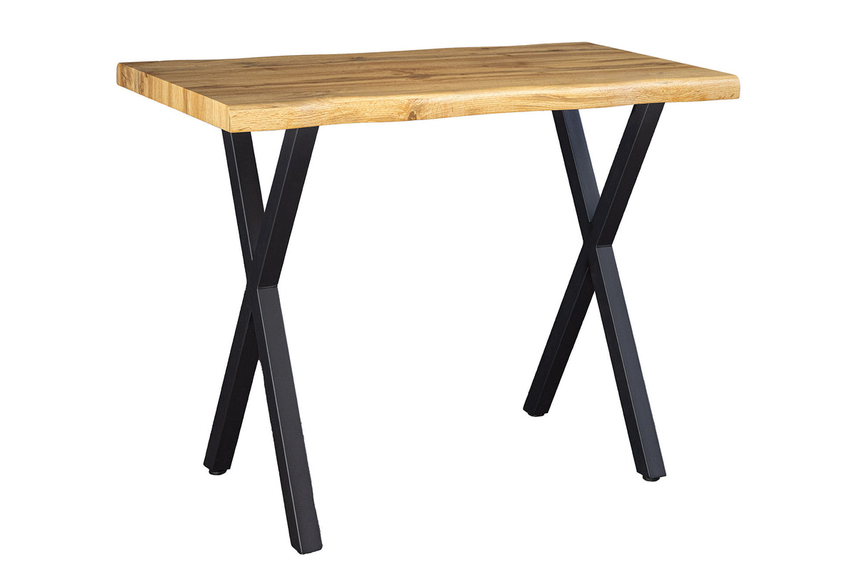 Bar table WILD 120cm table top 40mm X-legs wild oak look natural