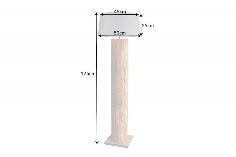 Lampenschirm 45x25x50cm kegelförmig Leinen grau für Stehlampe