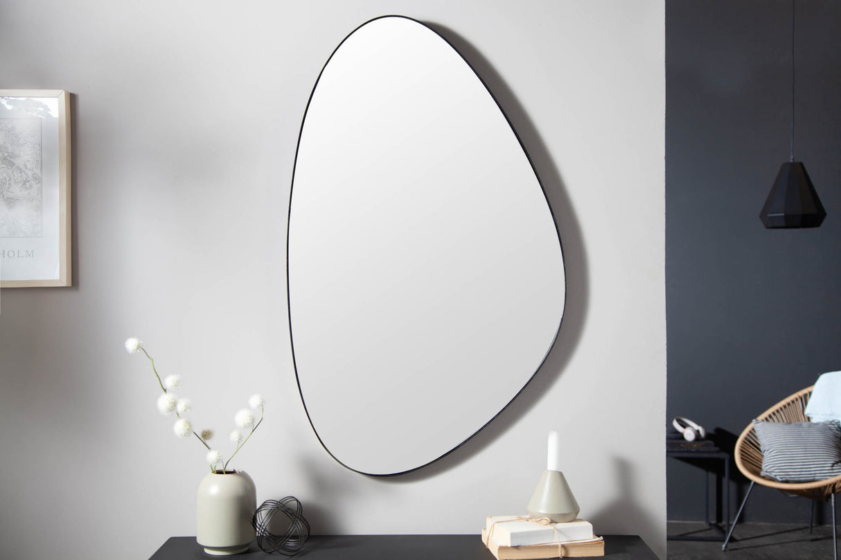 Wandspiegel NOEMI 90cm asymmetrisch Metall schwarz