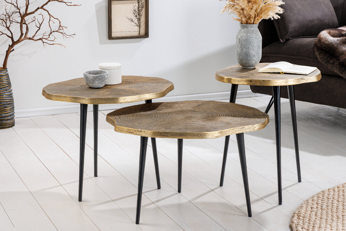 Coffee table ORGANIC 39-60cm gold antique brass