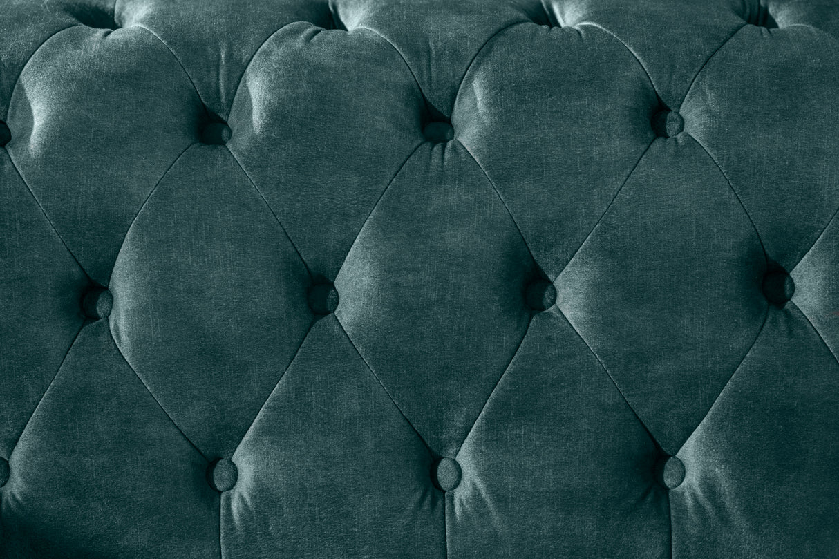Sofa CHESTERFIELD 205cm 3-seater velvet teal
