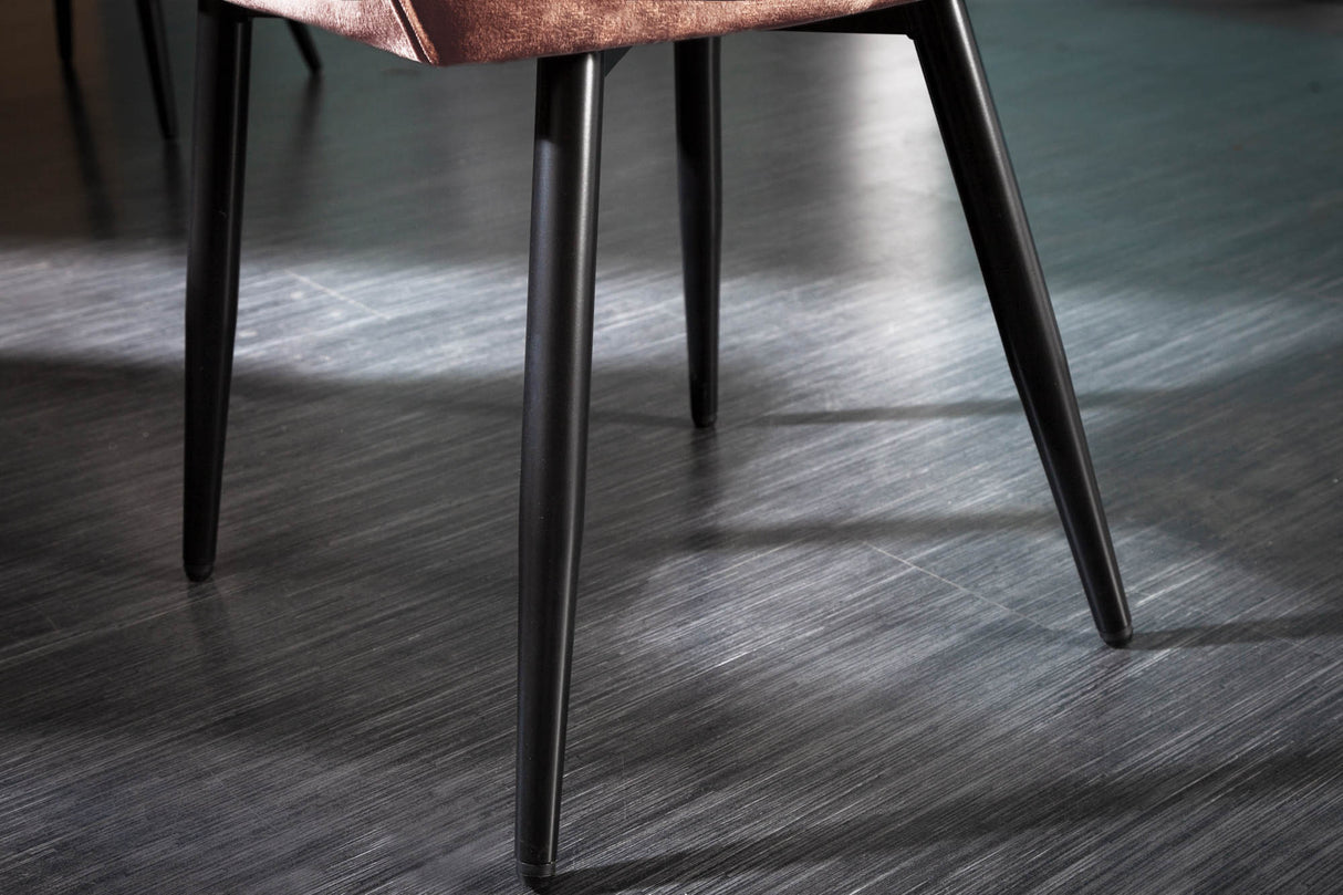 Chair MILANO with armrests velvet brown