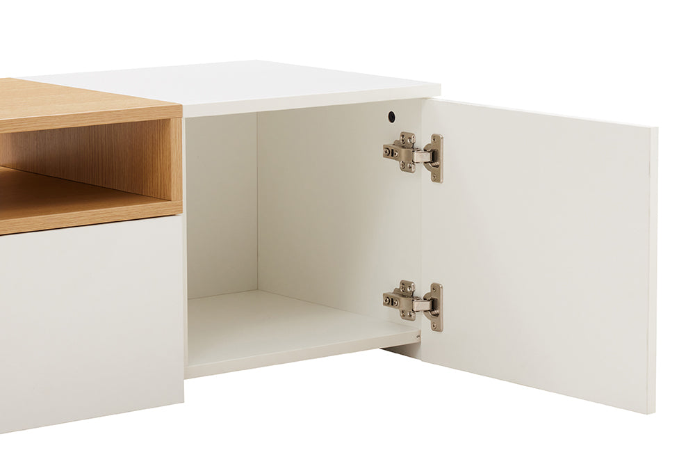 TV-Board LOFT 160cm hanging white natural