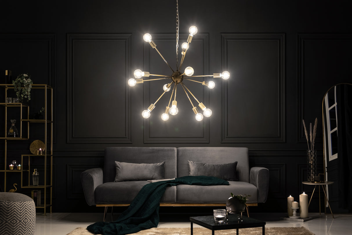 Pendant lamp SPUTNIK 85cm 14 arms gold