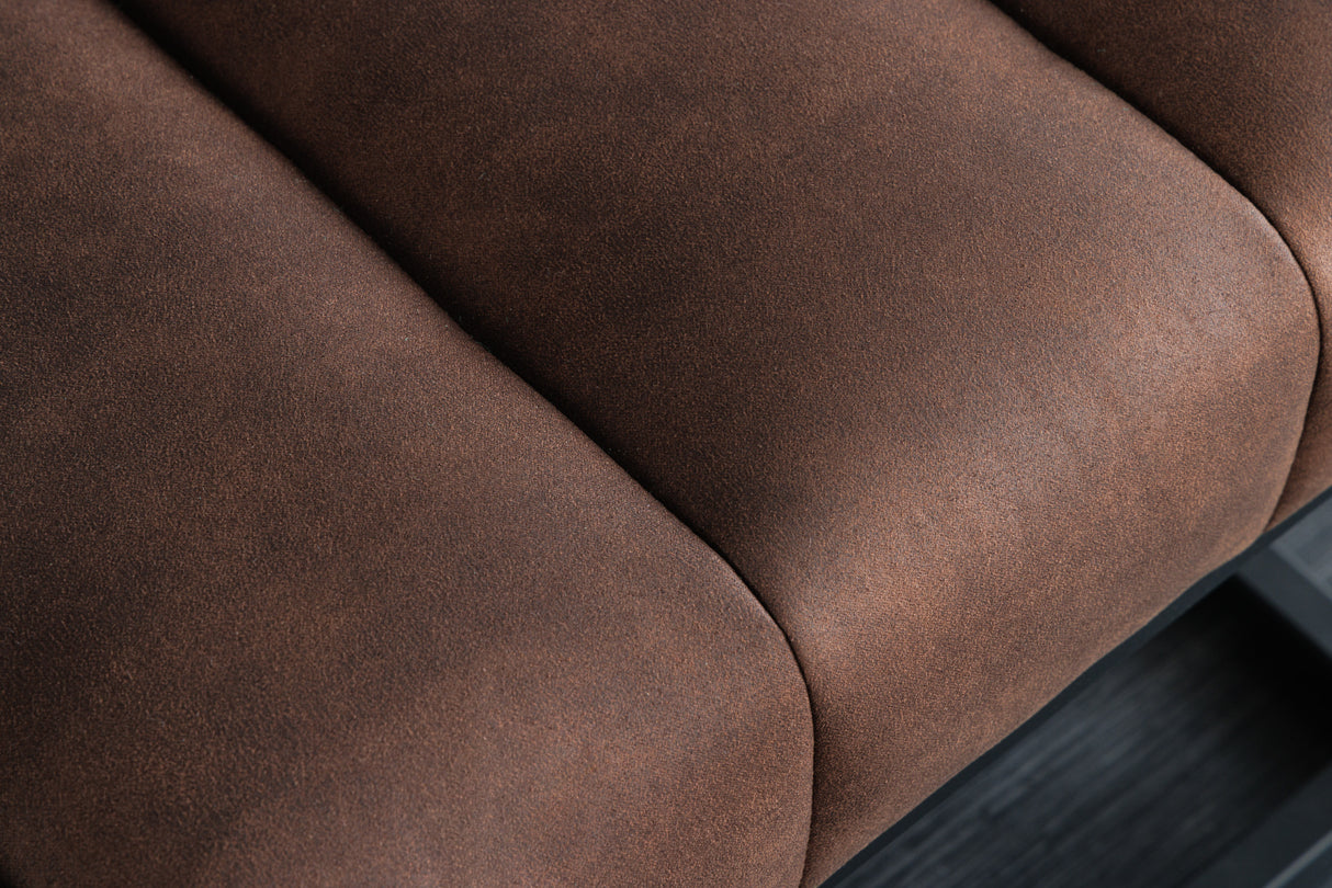 Bench PETIT BEAUTÉ 110cm microfibre antique brown