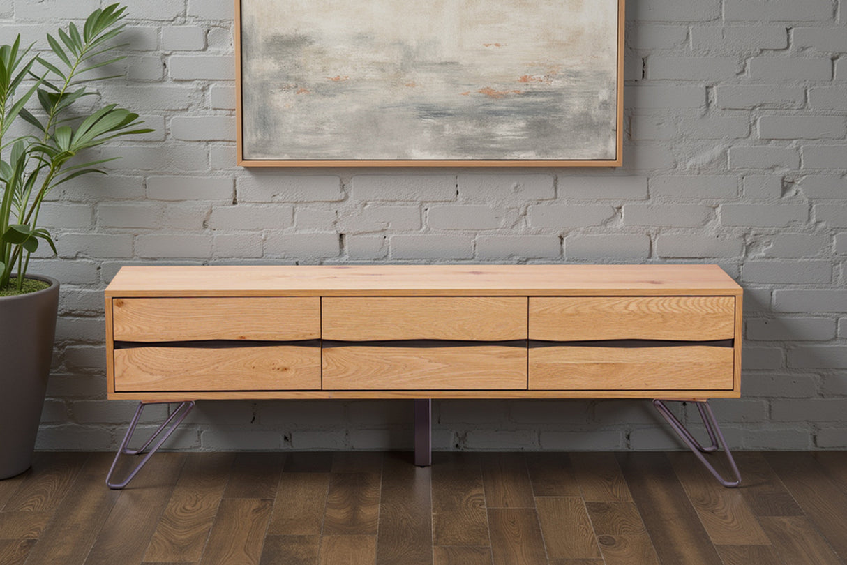 TV-Lowboard LIVING EDGE 160cm oak wood w/ black legs