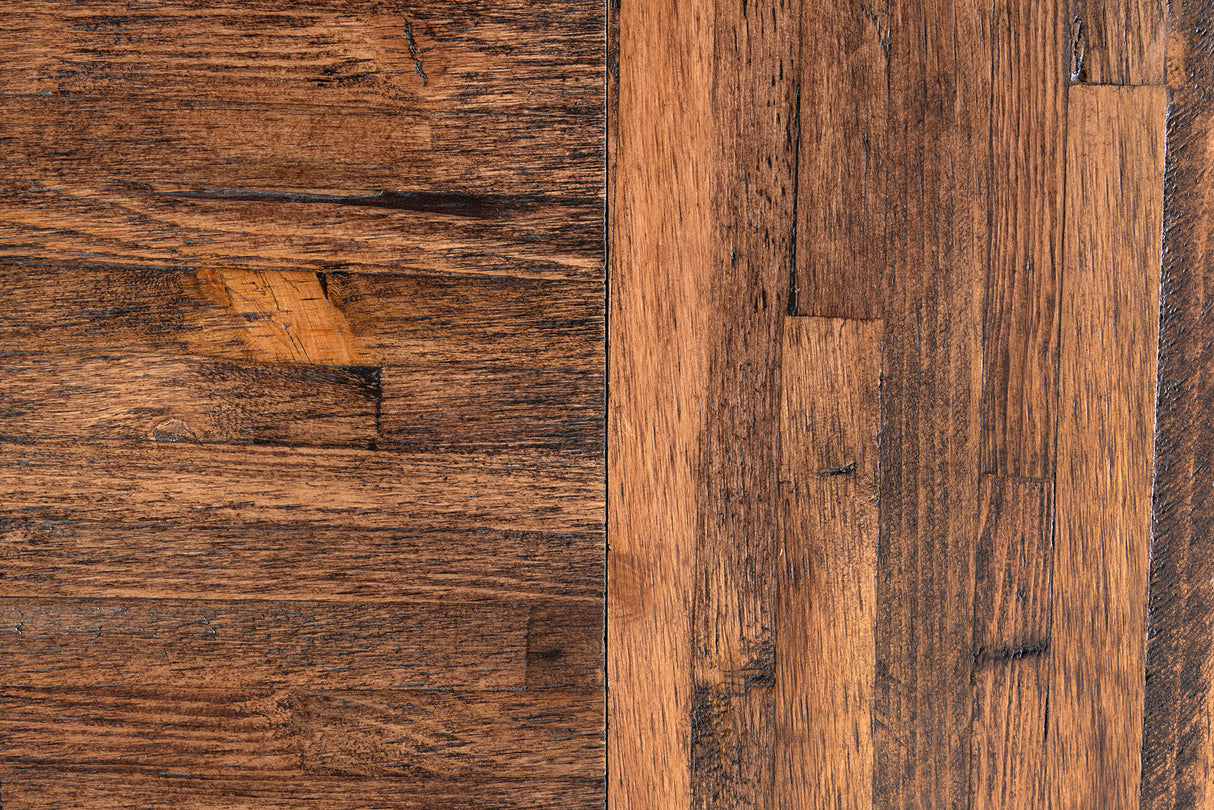 Dining table RANCHO 160-200cm extendable pinewood natural black