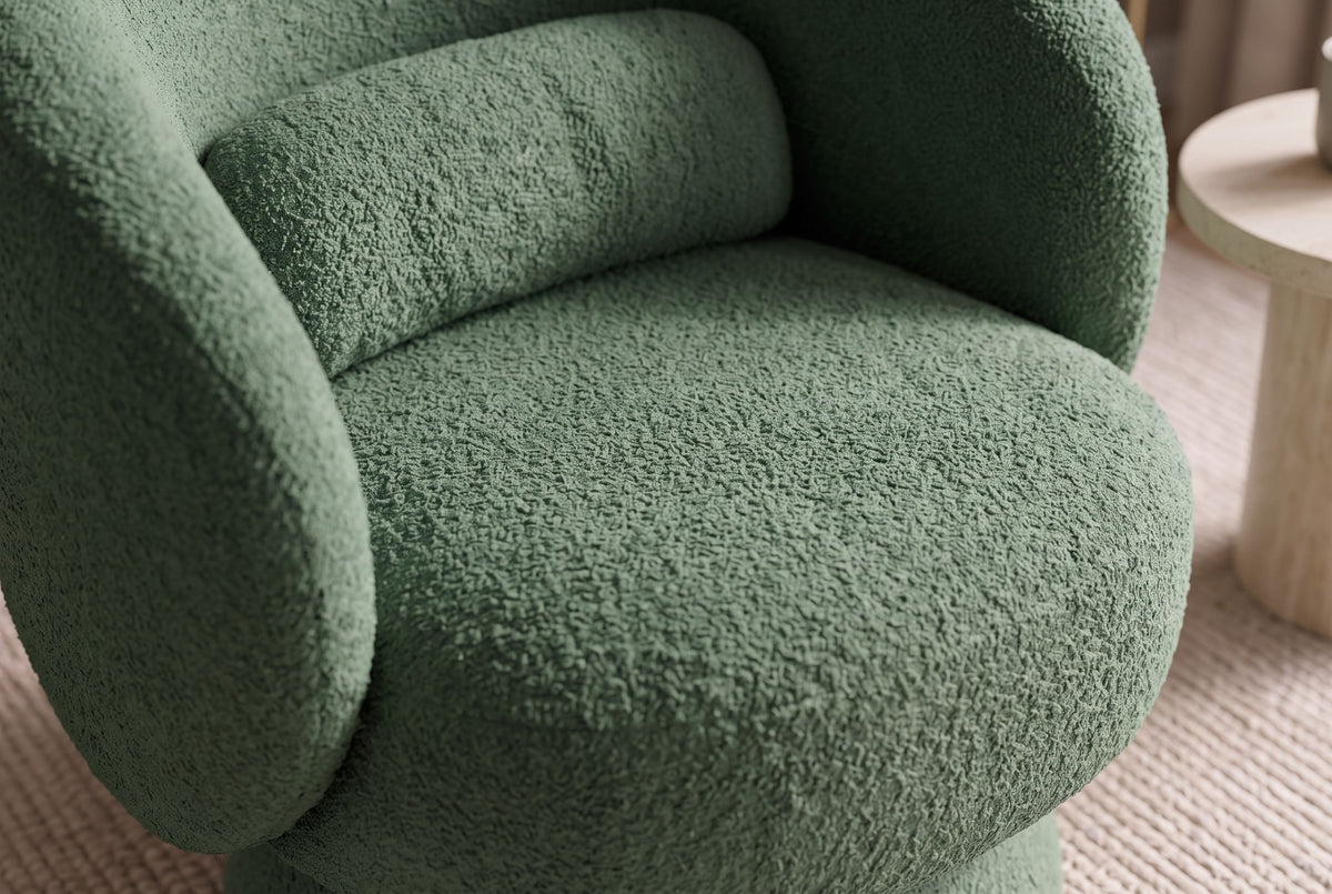 Armchair BOSSA NOVA 360° rotatable bouclé green