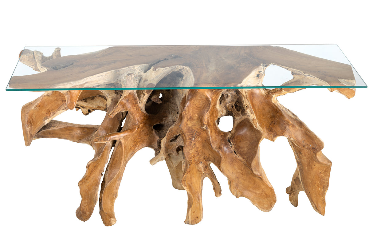 Console ROOT 150cm teak wood rack w/o glass plate