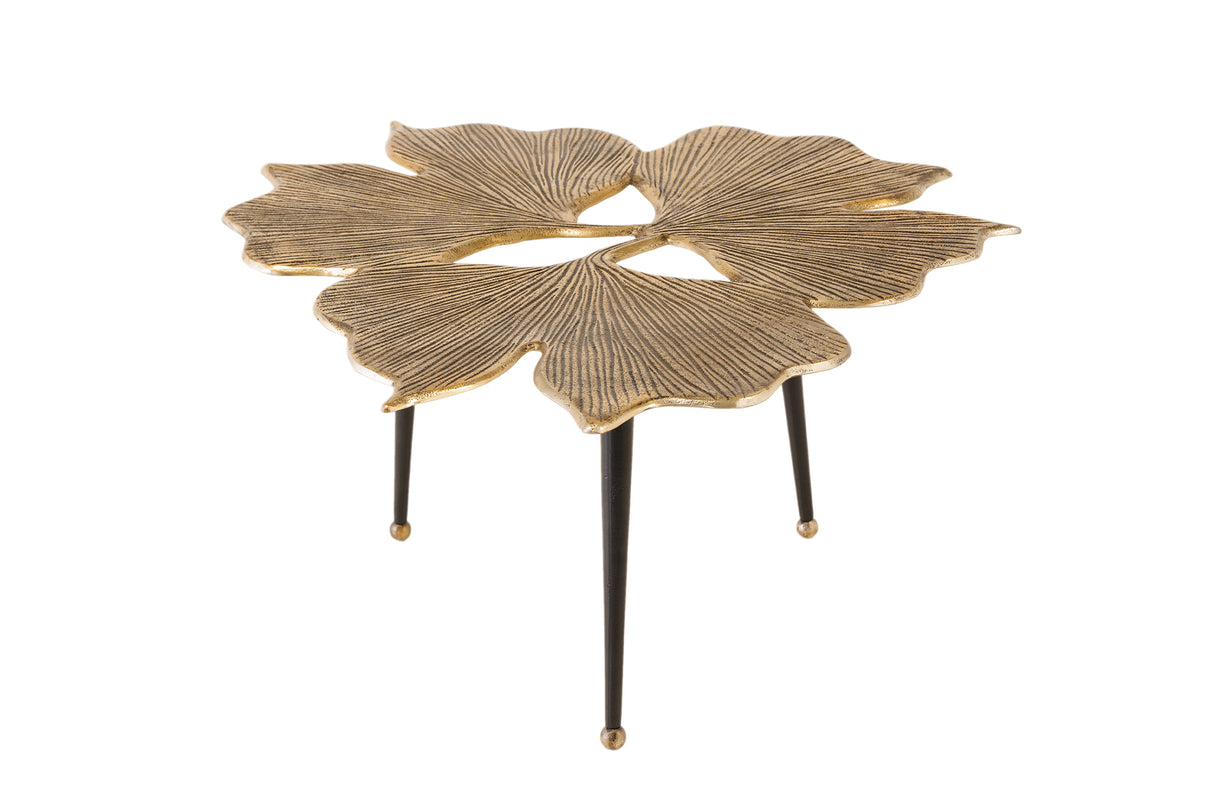 Couchtisch GINKGO LEAVES 75cm gold schwarz