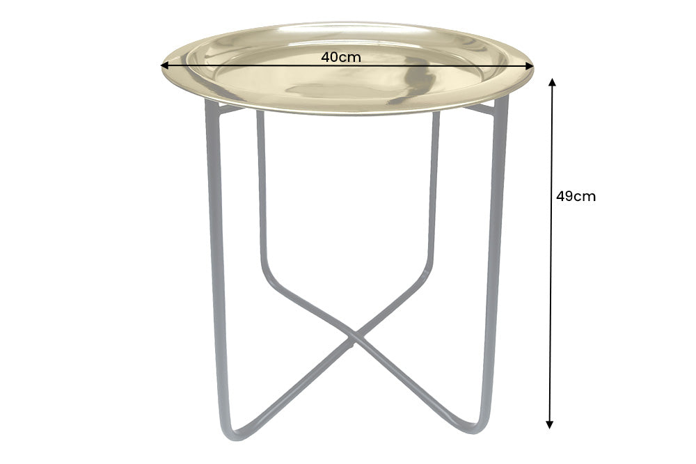 Beistelltisch CASABLANCA 50cm Messing gold abnehmbares Tablett