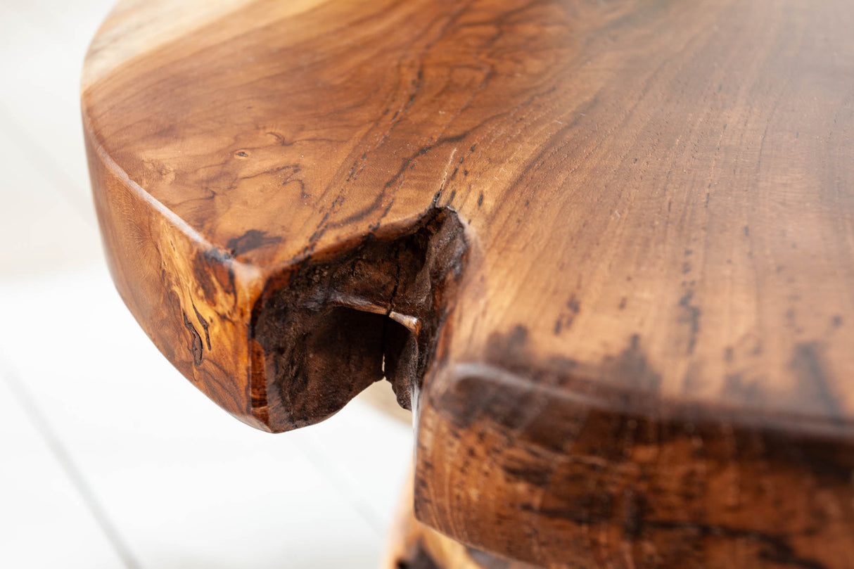 Stool side table ROOT 40cm massive teak wood