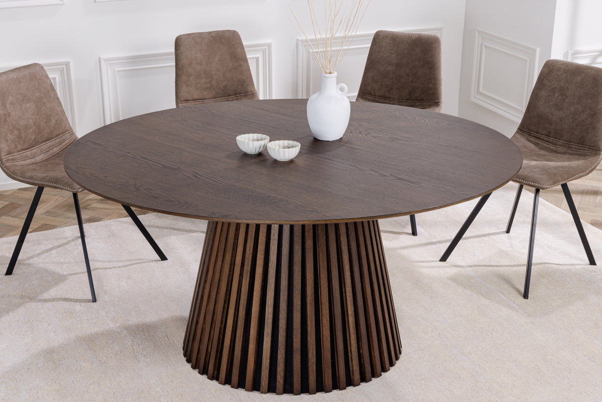 Dining table VALHALLA WOOD Ø 120cm round oak dark