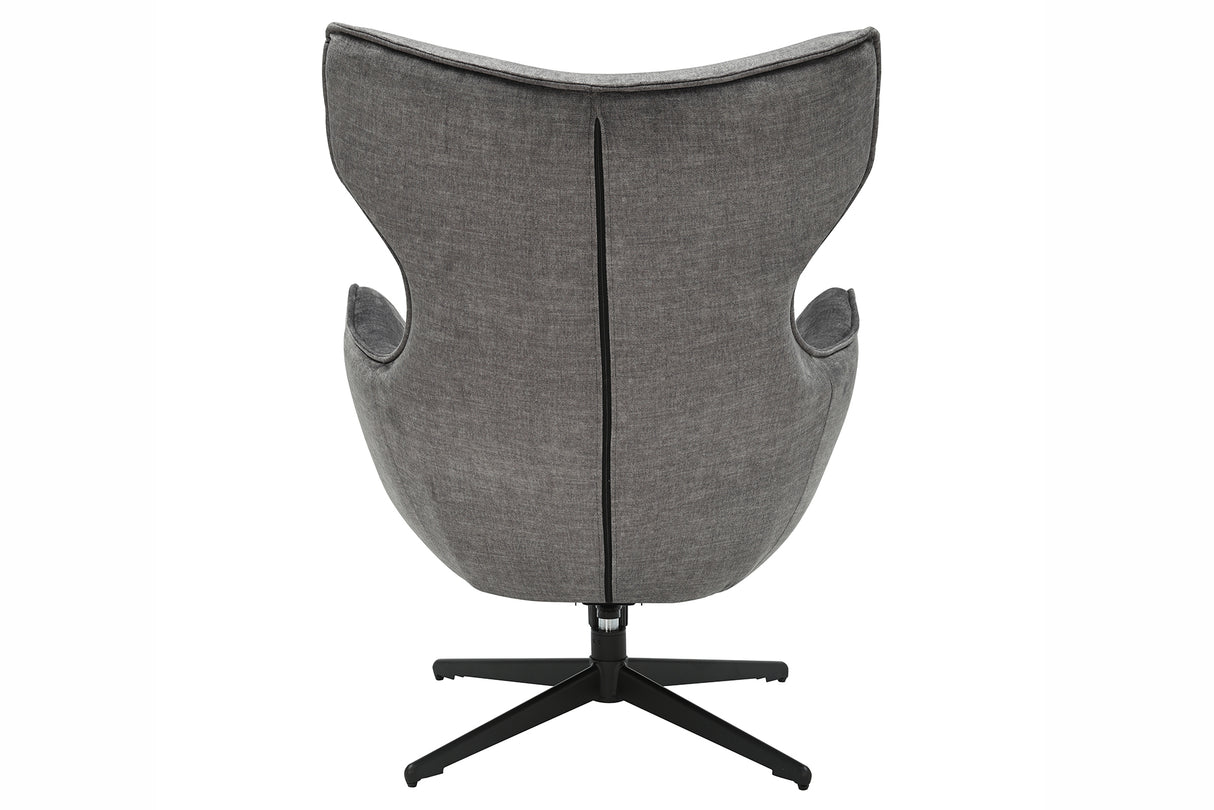 Sessel VOGUE 360° drehbar Samt grau mit schwarzem Metallgestell