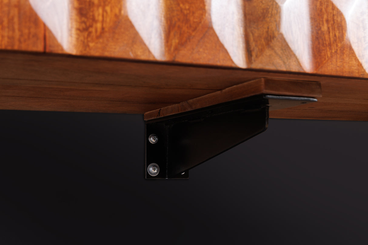 TV-Board VULCANO 160cm 3D hängend Mangoholz