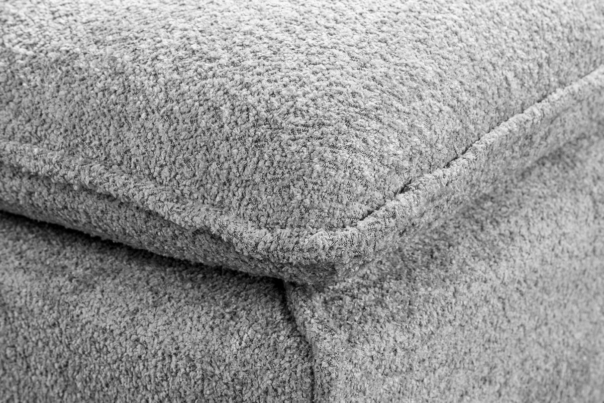 Hocker HEAVEN 100cm abnehmbarer Bezug Bouclé grau