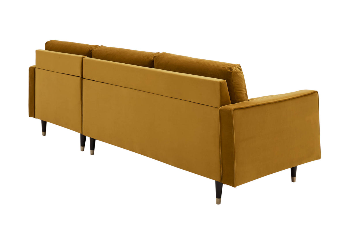 Corner sofa COZY VELVET 260cm velvet mustard yellow