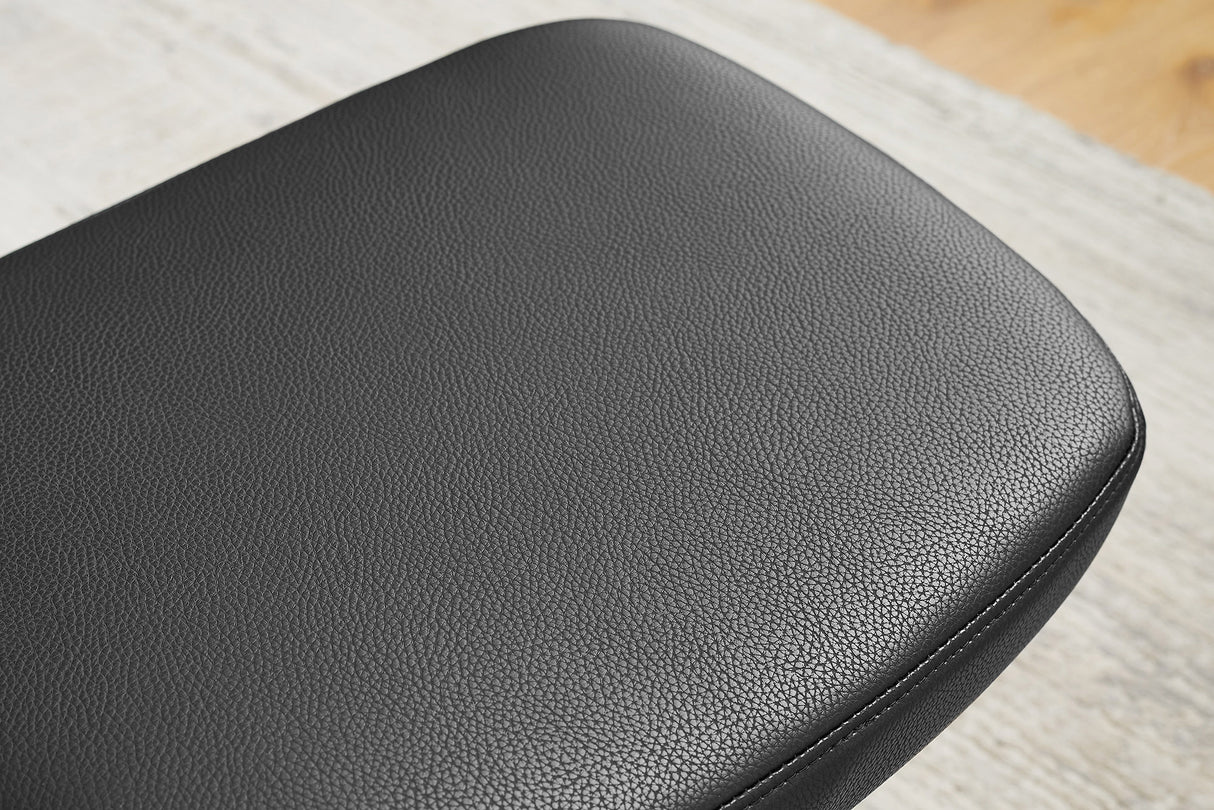 Stool VOGUE 45cm rotatable artificial leather black w/ black metal frame