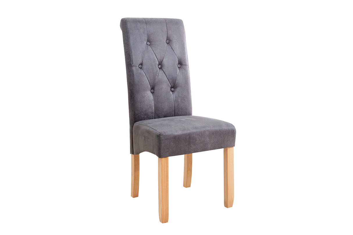 Chair CASA w/ neck roll microfibre antique grey