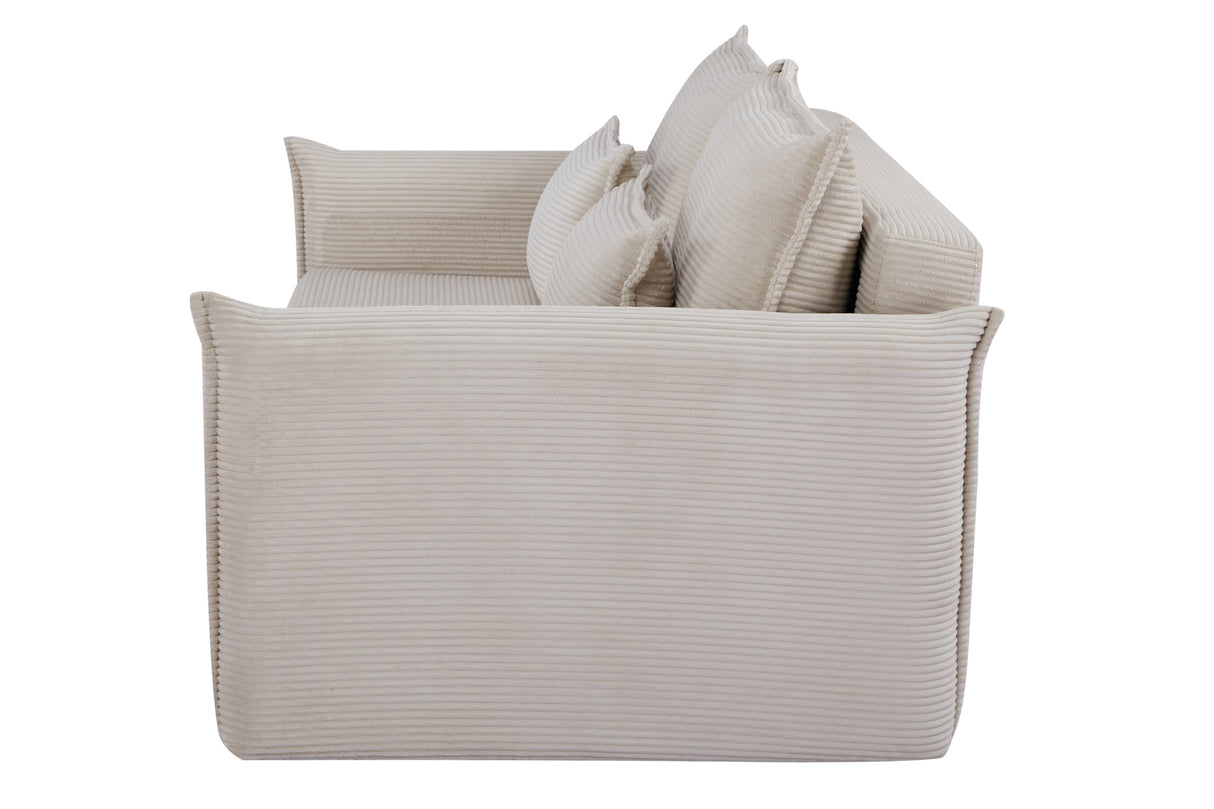 Sofa bed APARTMENT 215cm 3-seater cord beiger