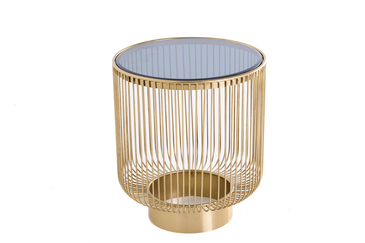 Coffee table VARIATION 40cm gold with black glass