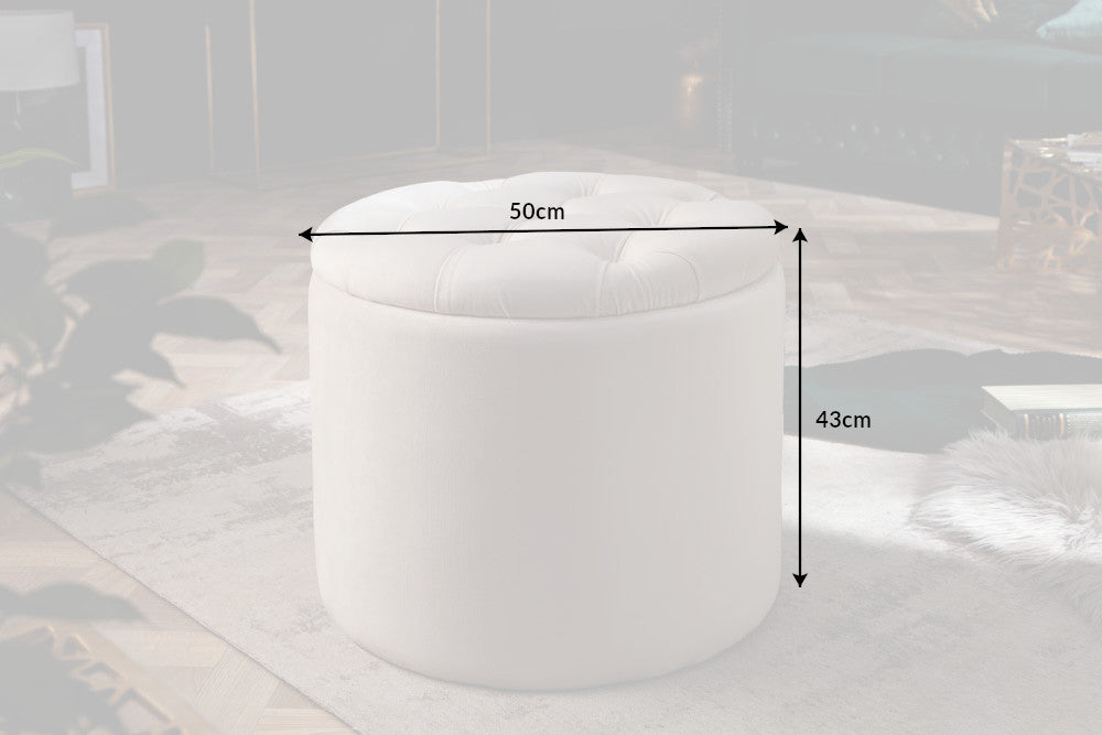 Stool MODERN BAROCK STORAGE 50cm velvet beige
