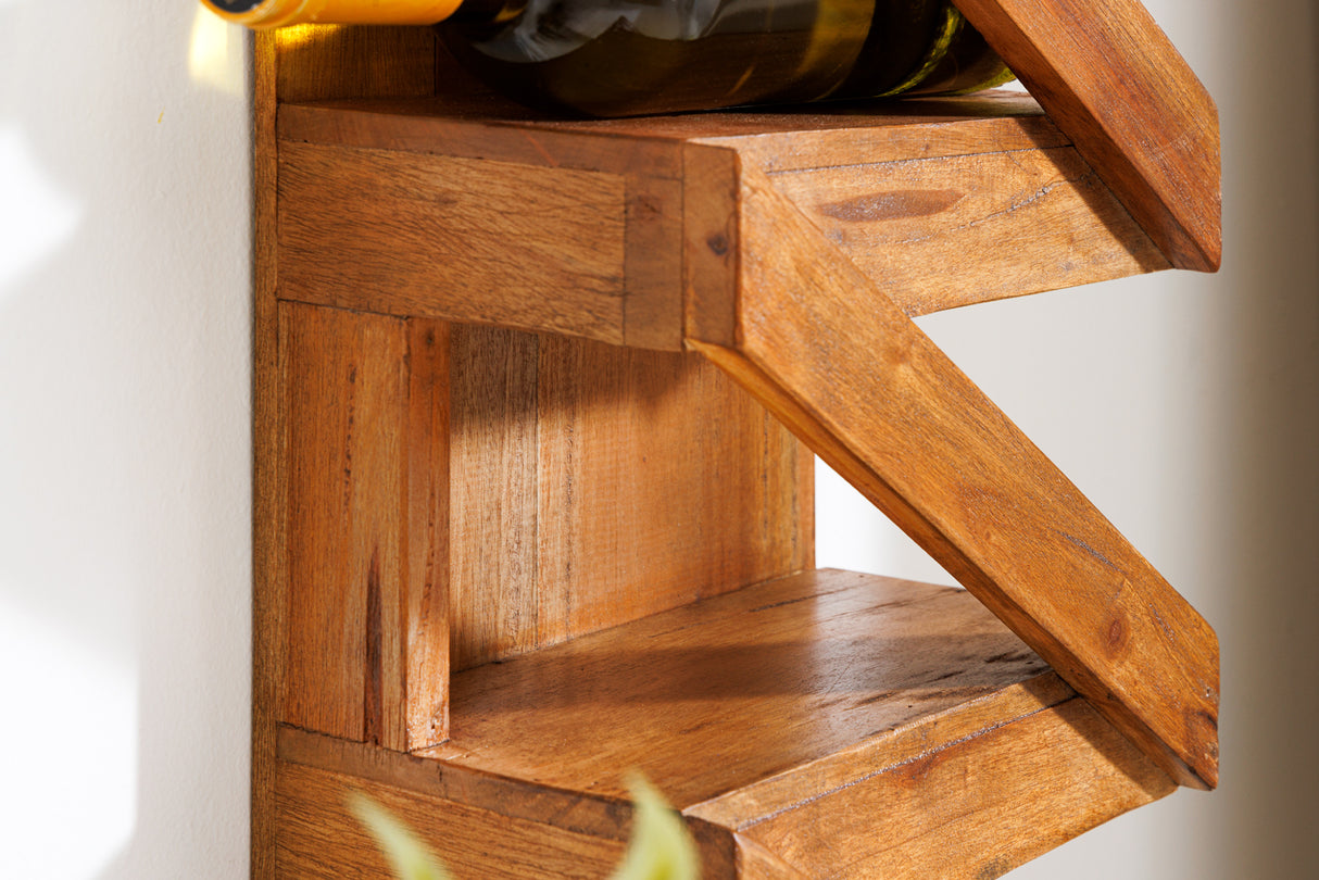 Wine rack MAKASSAR 80cm for 5 bottles recycled wood