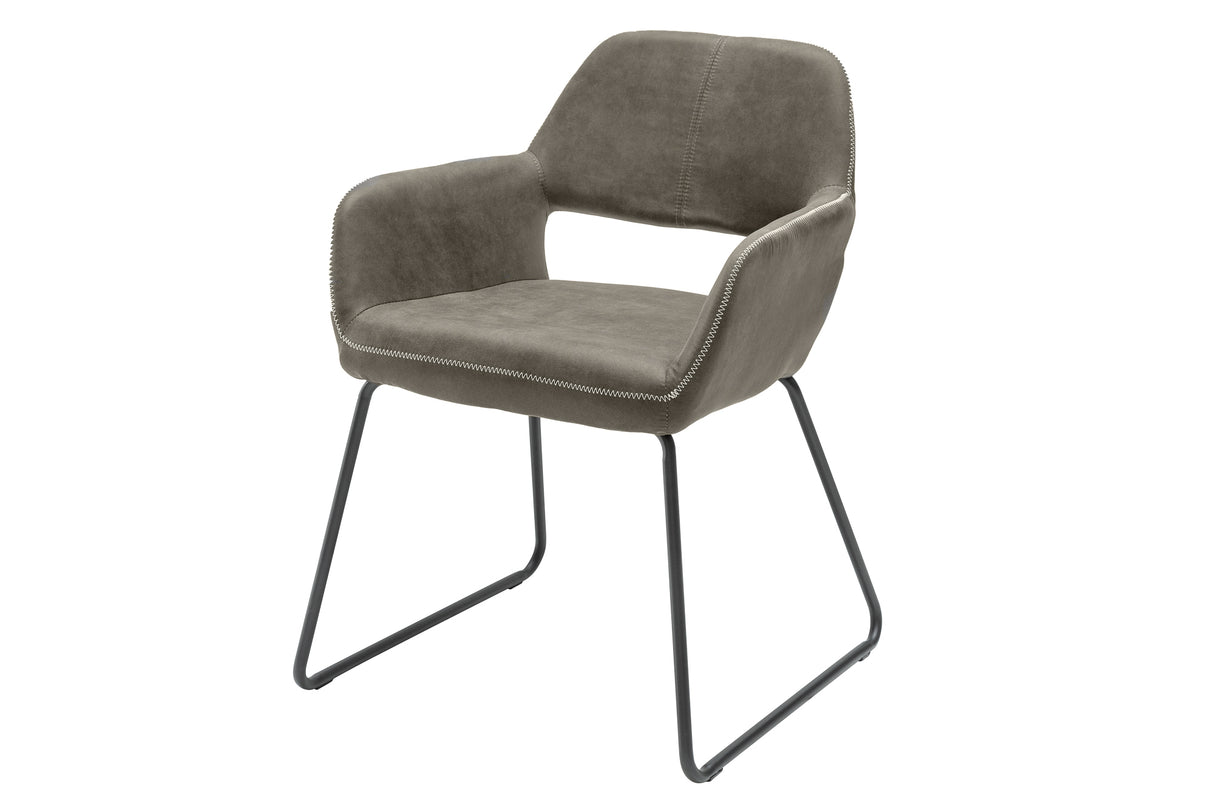 Chair MUSTANG with armrests microfibre antique taupe