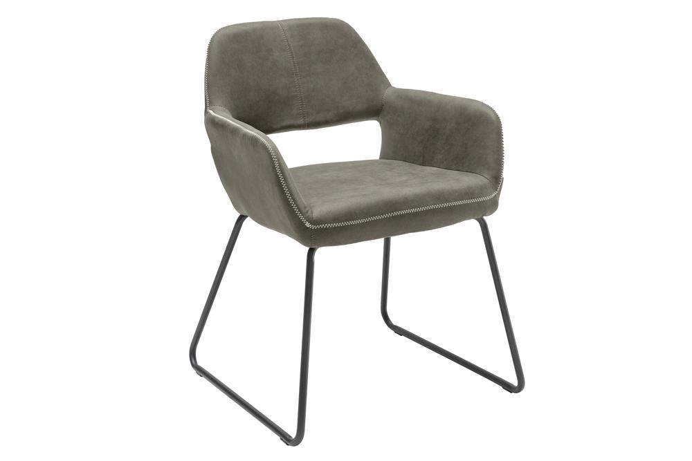 Chair MUSTANG with armrests microfibre antique taupe