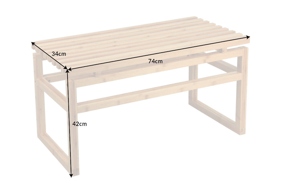 Bench LAGOON SPA 75cm bamboo natural