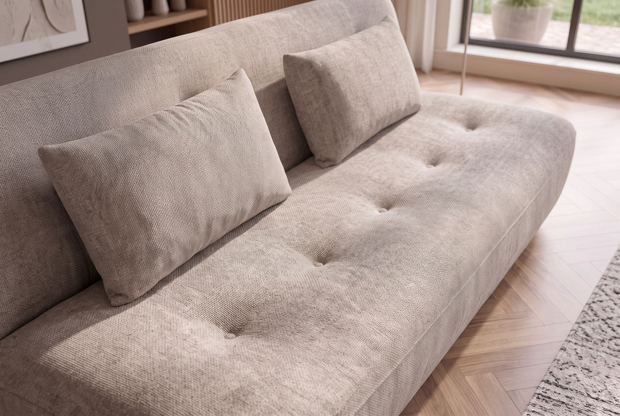Schlafsofa ELYPSE 200cm 3-Sitzer Chenille Greige