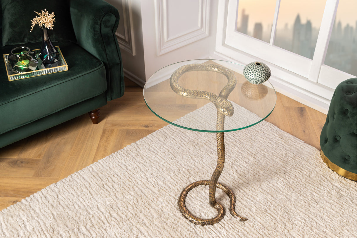 Side table WILDLIFE SNAKE 60cm antique copper
