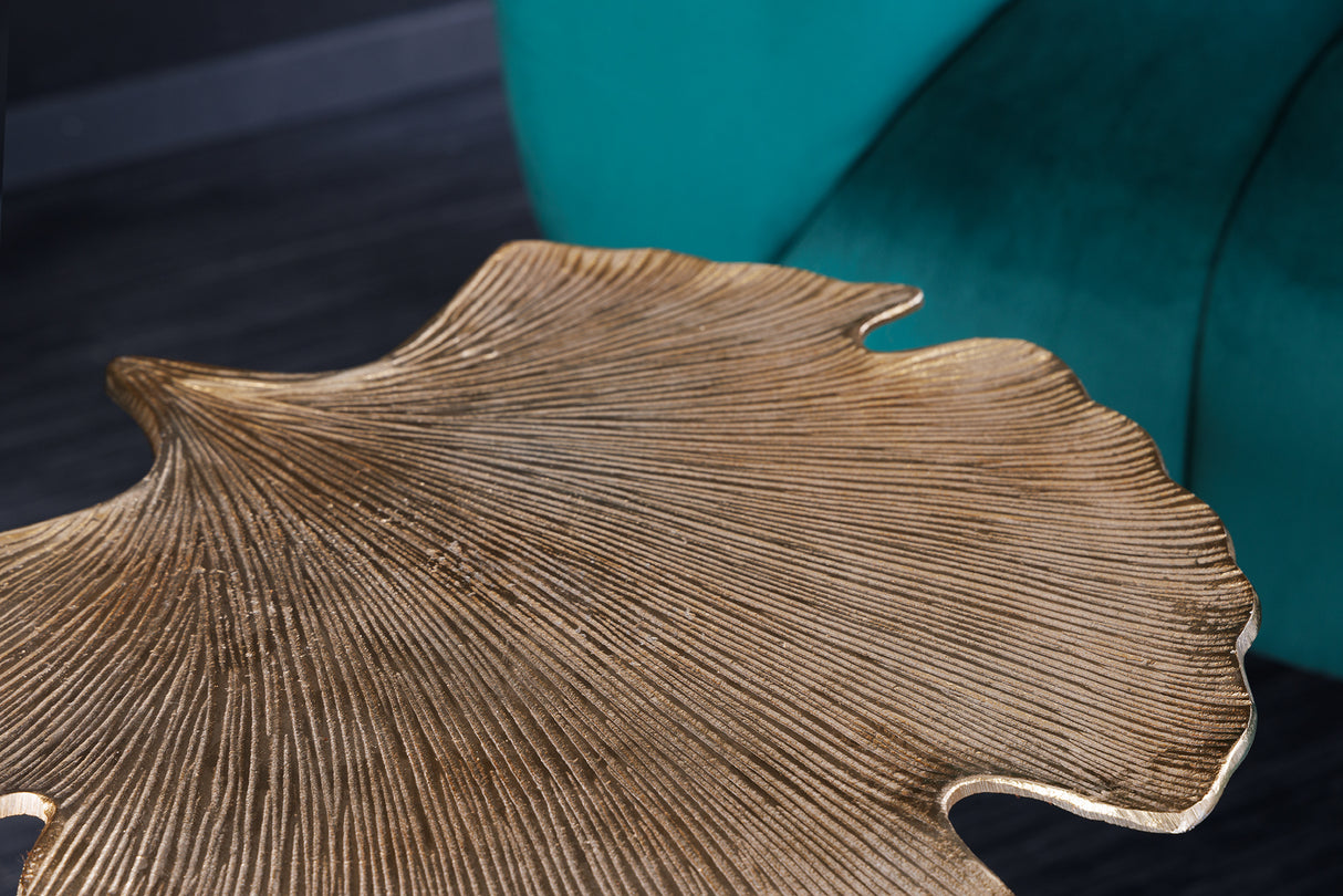 Side table GINKGO LEAF 53cm gold