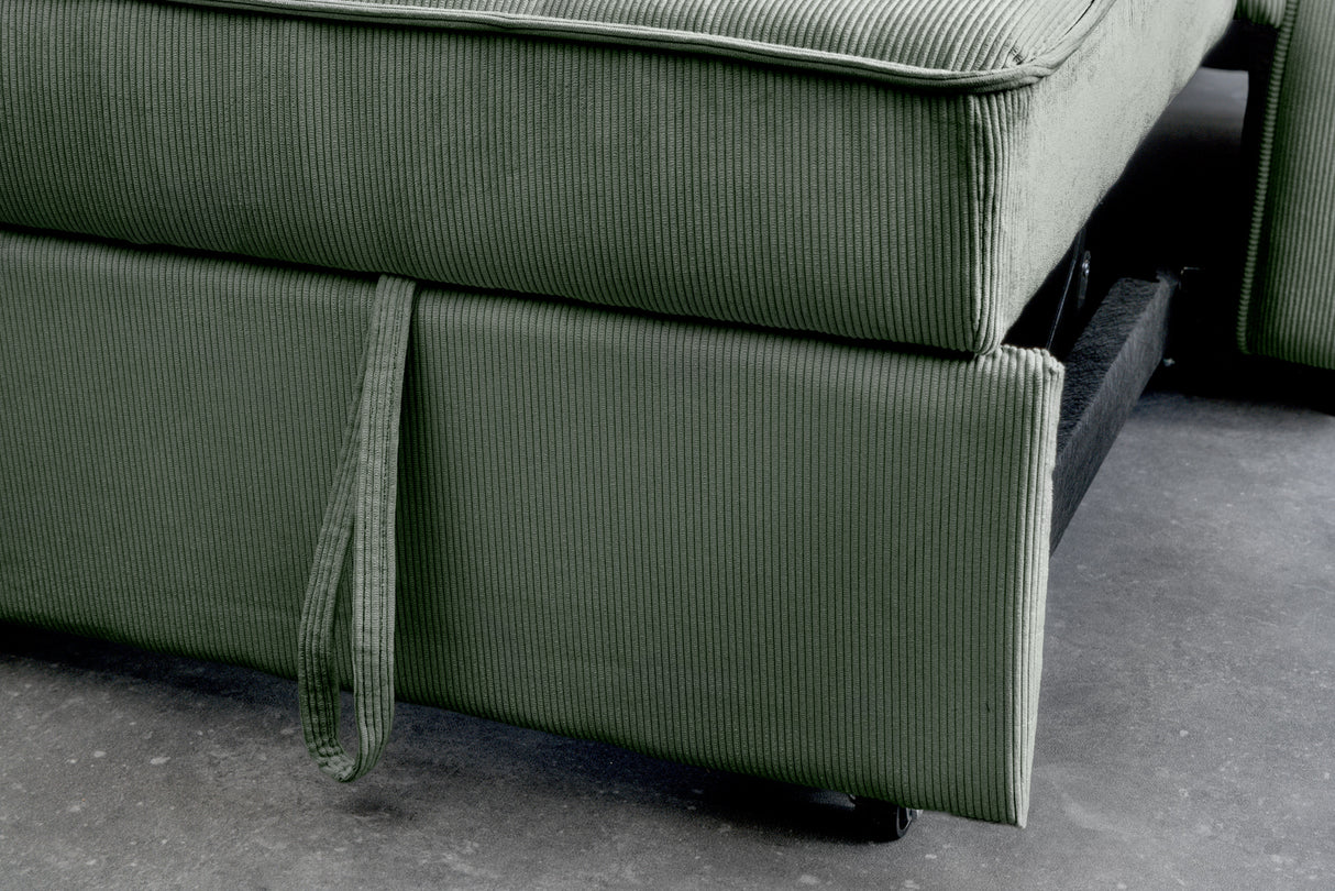 Sofa bed SMART 180cm 2-seater cord green