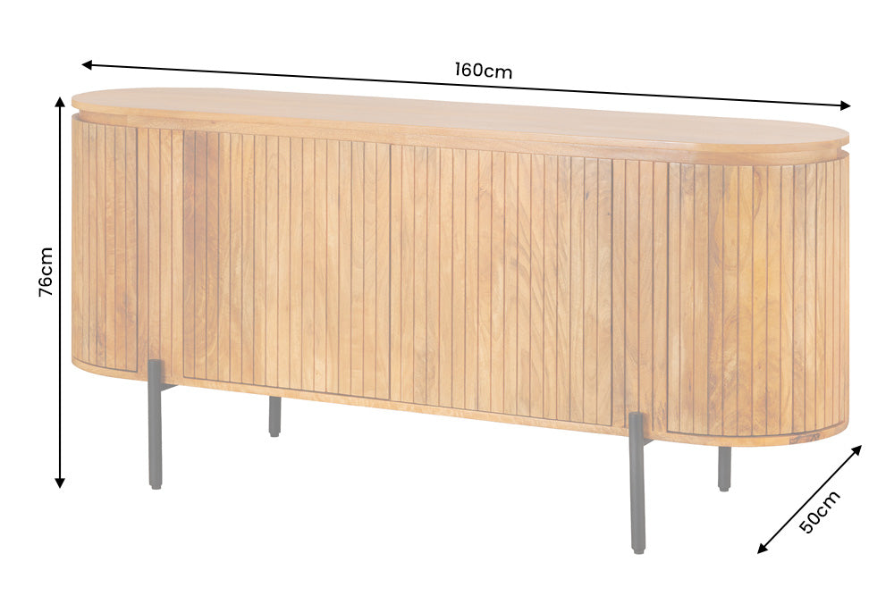 Sideboard GATSBY 160cm retro style mango wood natural