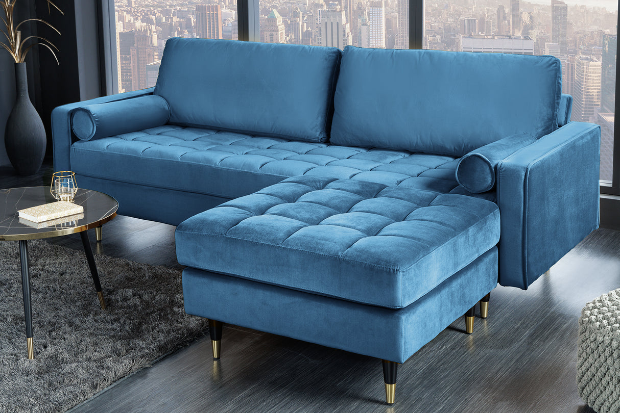 Hocker COZY VELVET 80cm Samt aqua