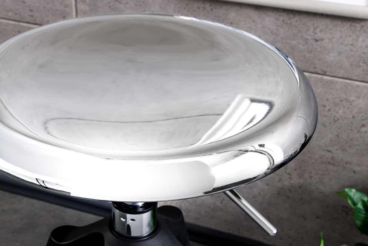 Barhocker INDUSTRIAL 73-81cm verchromtes Metall silber