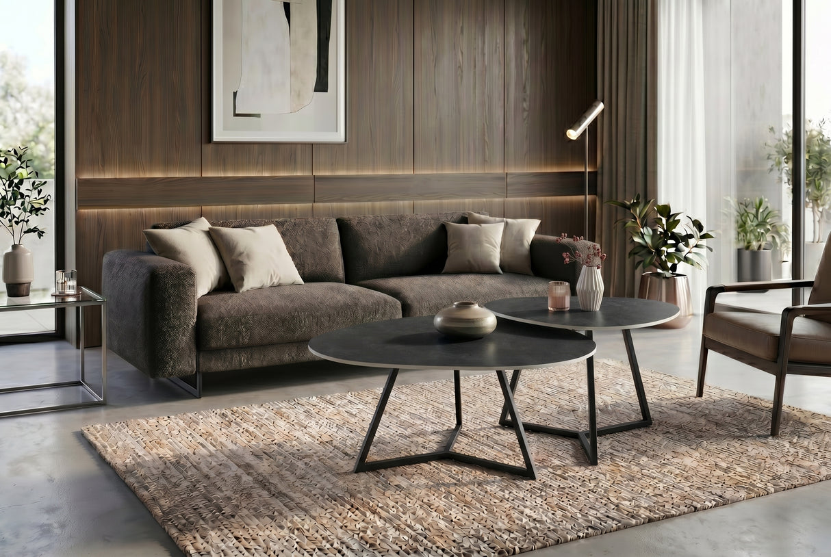 Coffee table MARVELOUS 70cm ceramic grey