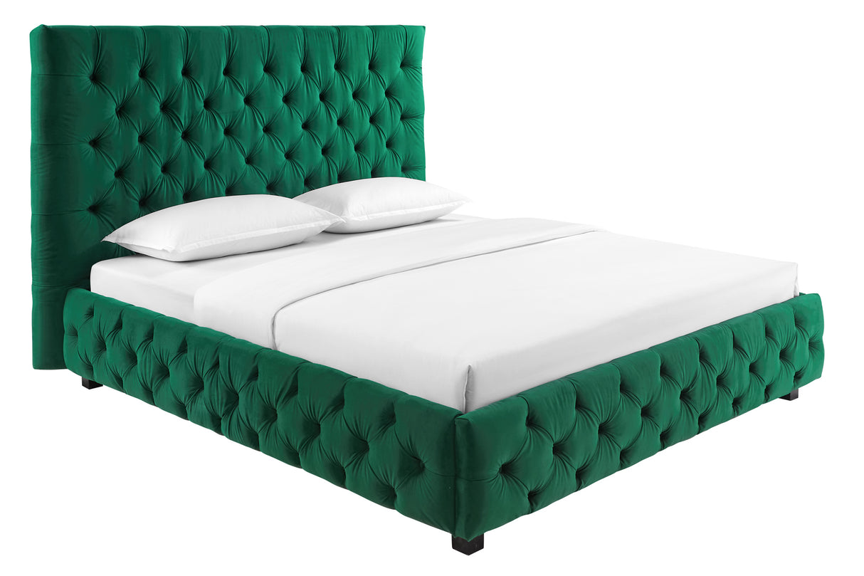 Bett PARIS CHESTERFIELD 180x200cm Samt dunkelgrün