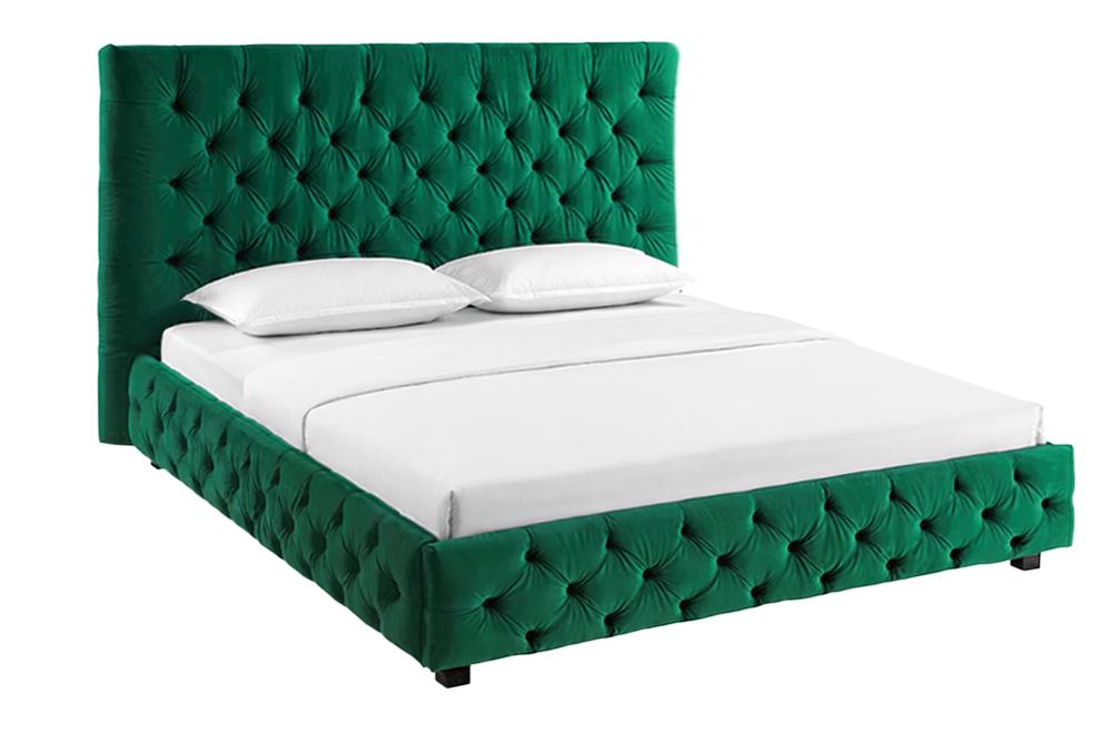 Bett PARIS CHESTERFIELD 180x200cm Samt dunkelgrün