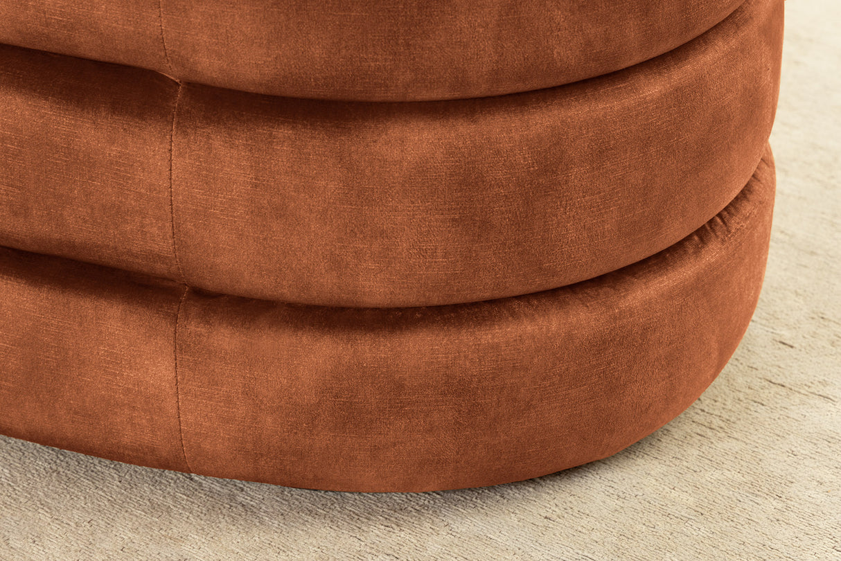 Bench chest VOQUE 115cm velvet rust brown w/ storage space bench seat