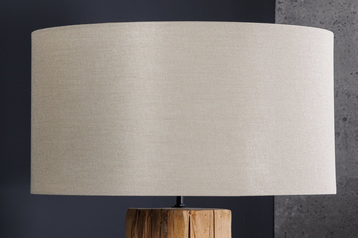 Lampenschirm 40x22x40cm rund Leinen beige für Tischlampe
