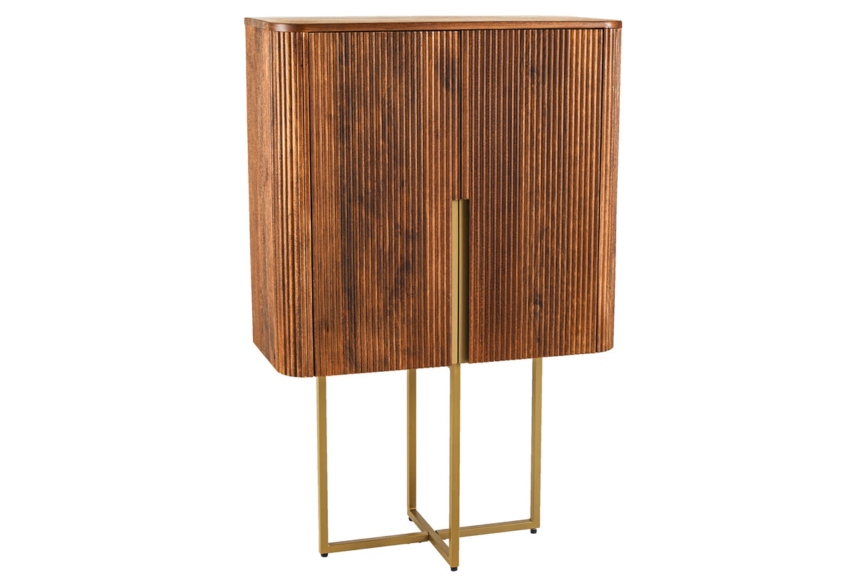 Highboard GATSBY 125cm retro style mango wood gold