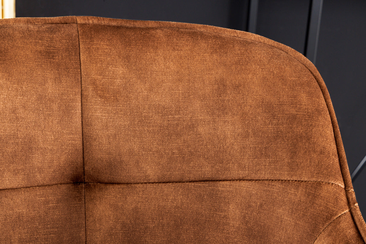 Bar chair EUPHORIA 74cm velvet brown